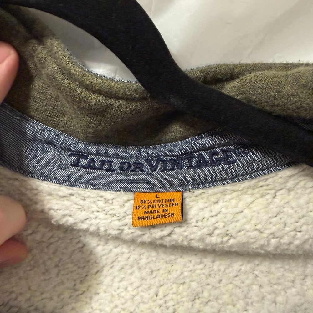 Tailor Vintage Sherpa Lined Shirt Jacket Olive Green L - Picture 2 of 2